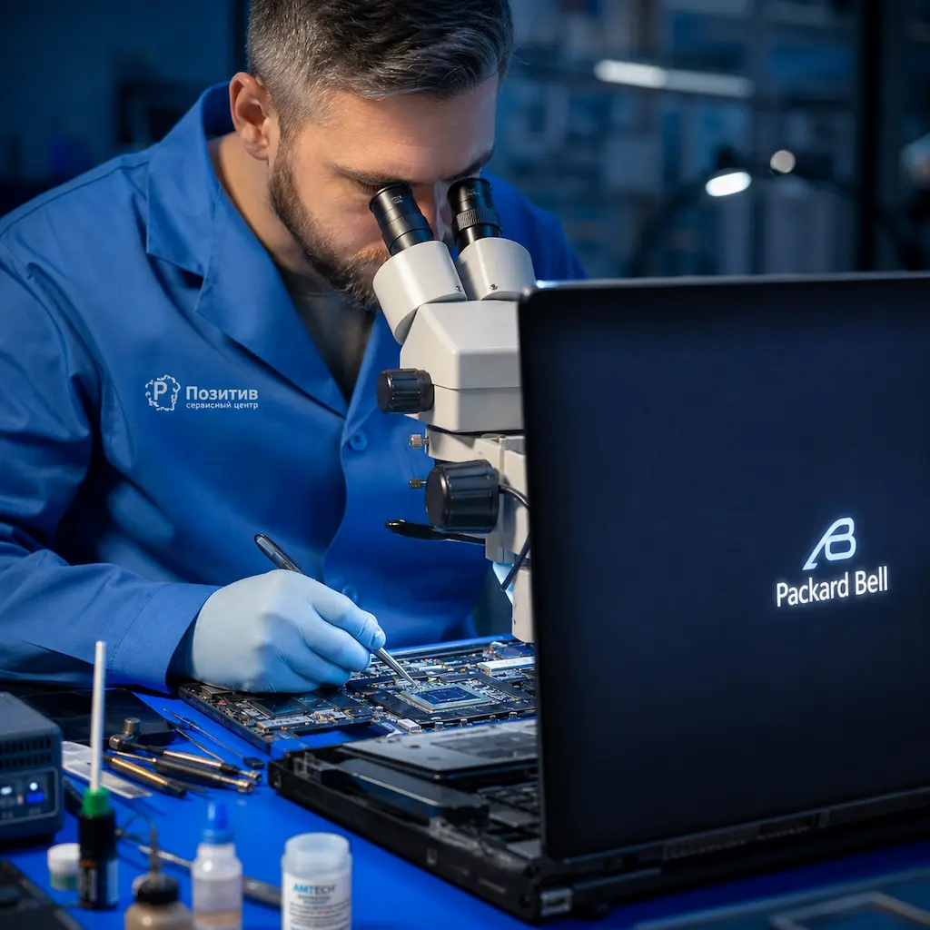 Замена видеокарты ноутбука Packard Bell в Сходне