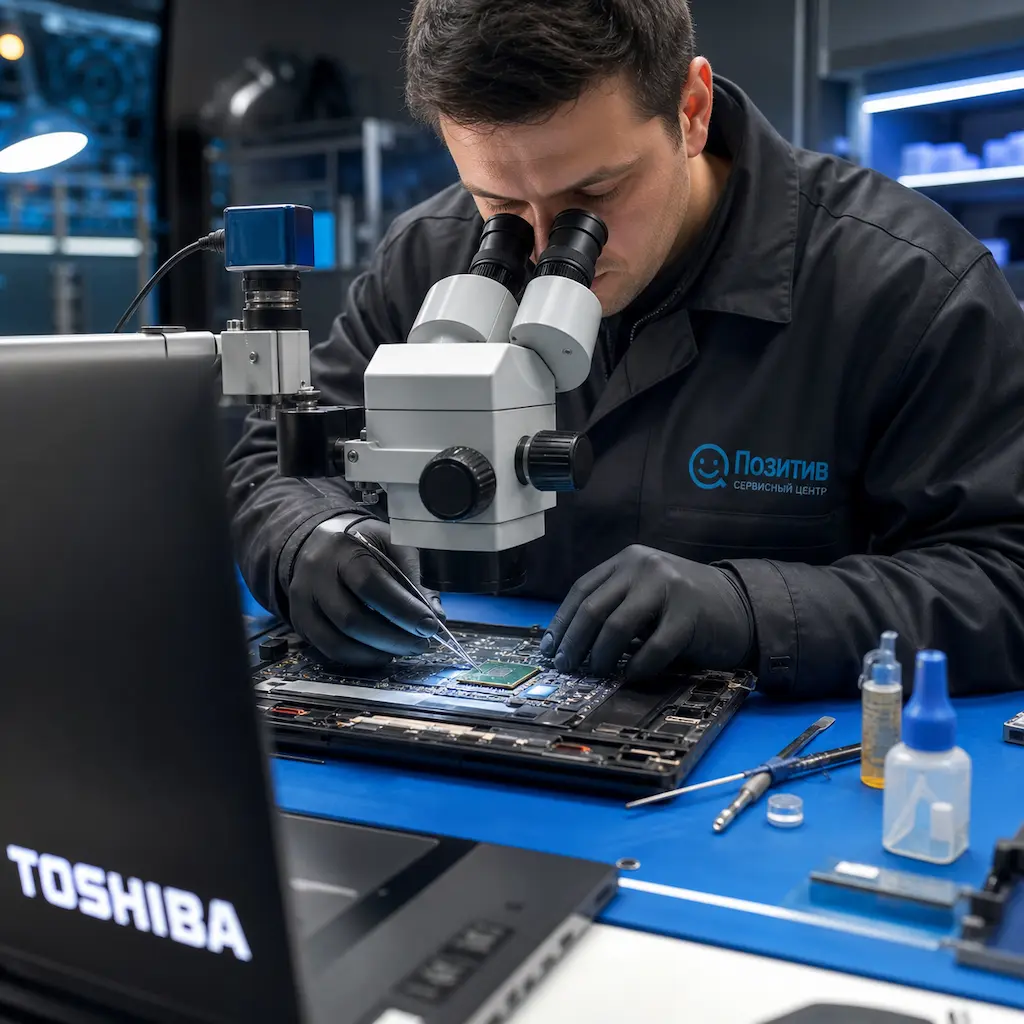 Замена видеокарты ноутбука Toshiba в Сходне